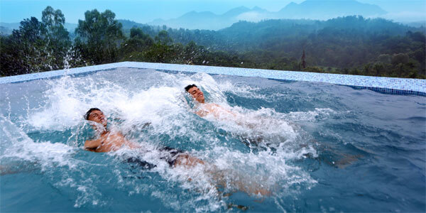 Infinity pool over the Banasura Hills