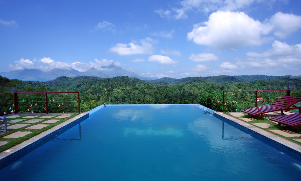 Infinity pool over the valley